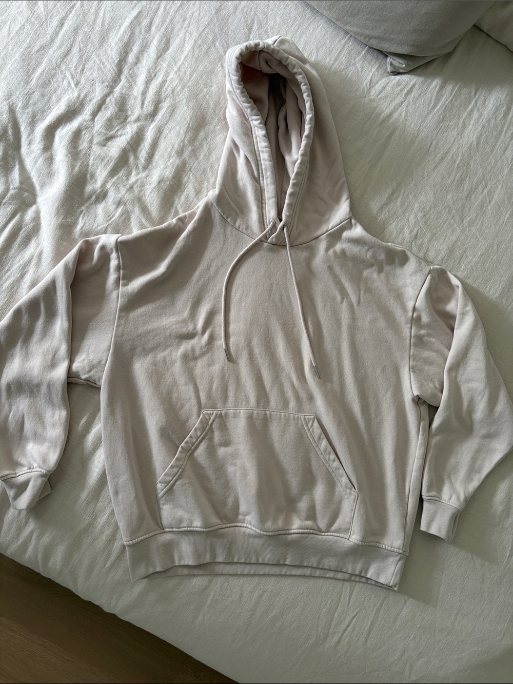 H&M Neutral Cream Pullover Hoodie - Women's Cozy Sweatshirt